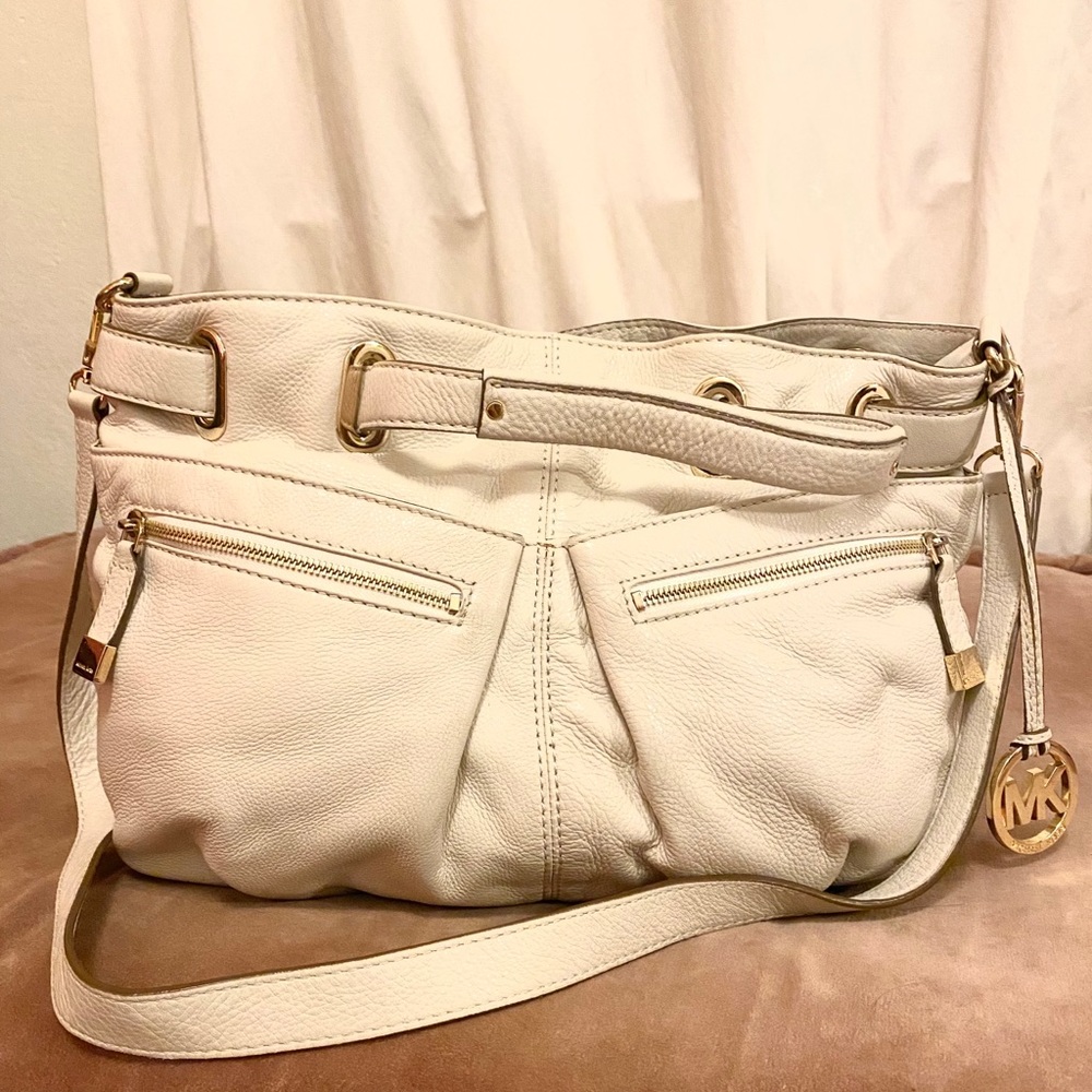 Michael Kors Slouchy White Leather Bag